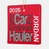 Car Hauler Extraordinaire Keramisch Ornament (Links)