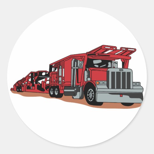 Car Hauler Ronde Sticker (Voorkant)