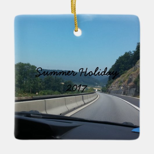 Car Holiday Mountains Europe Austria Fotografie Keramisch Ornament (Voorkant)