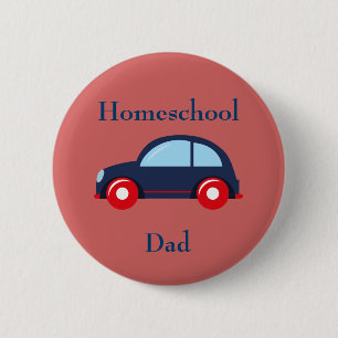 Car Homeschool papa Ronde Button 5,7 Cm