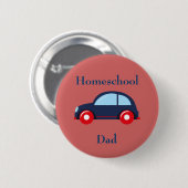 Car Homeschool papa Ronde Button 5,7 Cm (Voorkant /achterkant)