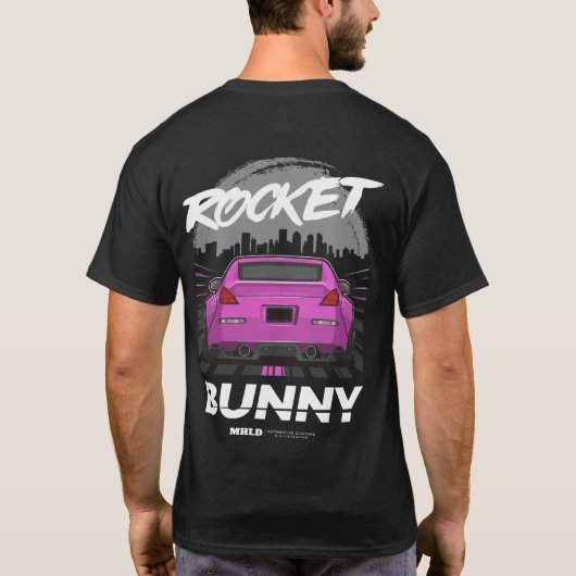 Car Illustration Rocket Bunny T-shirt (Achterkant)