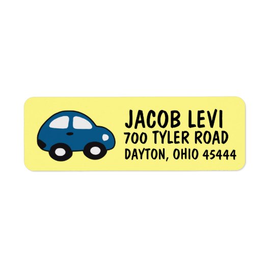 CAR KINDER BOYS Retouradreslabel Etiket (Voorkant)