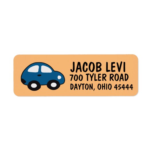 CAR KINDER BOYS Retouradreslabel Etiket (Voorkant)