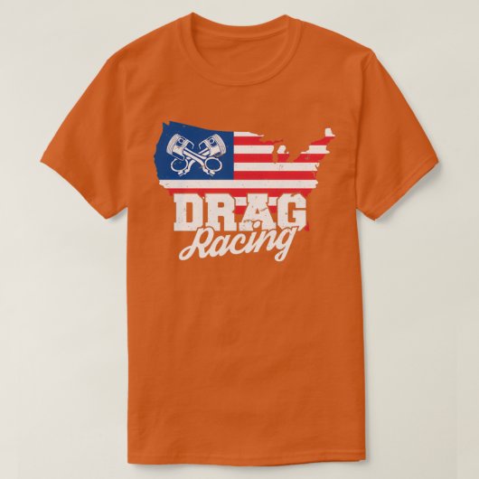 Car Lover I Car Racing I American Flag I Drag Raci T-shirt (Design voorkant)