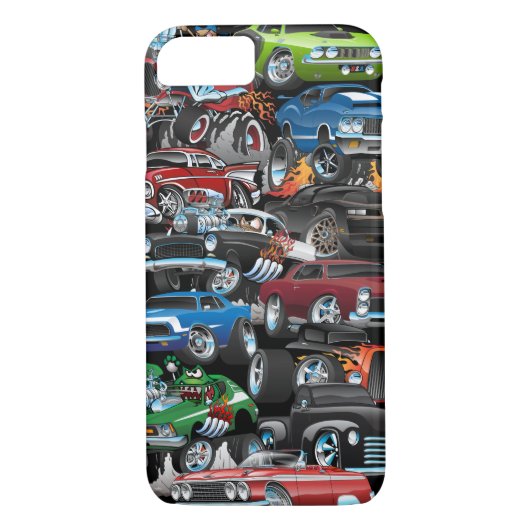 Car Madness! Cartoon van de spier Case-Mate iPhone Case (Achterkant)