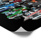 Car Madness! Cartoon van de spier Poster (Hoek)