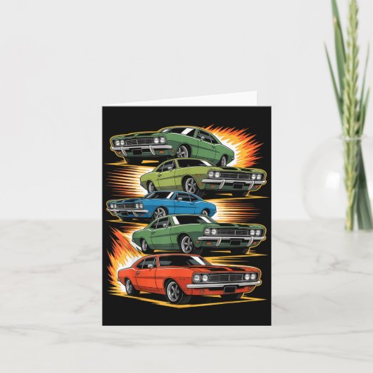 Car Madness Muscle Hotrods And Clic Vintage Kaart (Voorkant)