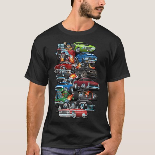Car Madness! Spierauto's, klassieke auto's en warm T-shirt (Voorkant)