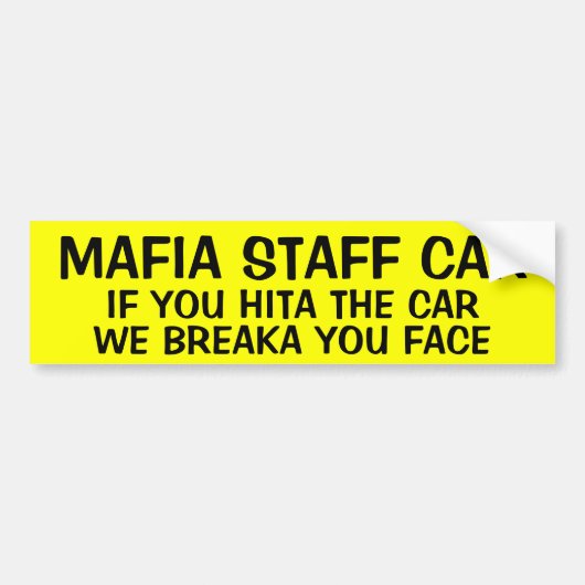 CAR MAFIA-PERSONEEL BUMPERSTICKER (Voorkant)