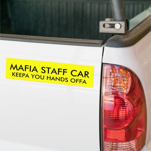 CAR MAFIA-PERSONEEL BUMPERSTICKER (Op Truck)