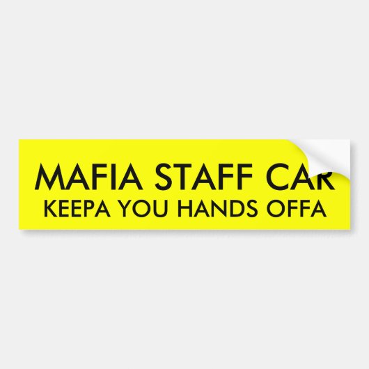 CAR MAFIA-PERSONEEL BUMPERSTICKER (Voorkant)