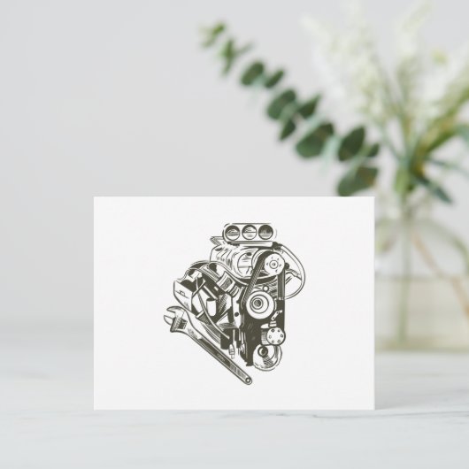 CAR-MECHANISCH ELEMENT BRIEFKAART (Staand voorkant)