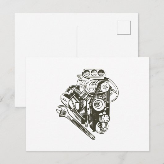 CAR-MECHANISCH ELEMENT BRIEFKAART (Voorkant / Achterkant)