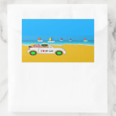 Car of Pou Rechthoekige Sticker (Tas)