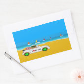 Car of Pou Rechthoekige Sticker (Envelop)