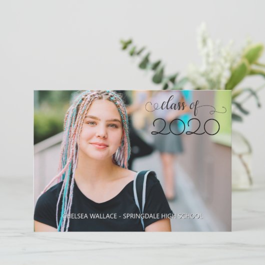 Car Parade Sky Blue Afstuderen Kaart (Staand voorkant)