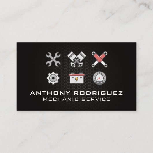 Car Parts and Mechanic Tools Visitekaartje (Voorkant)