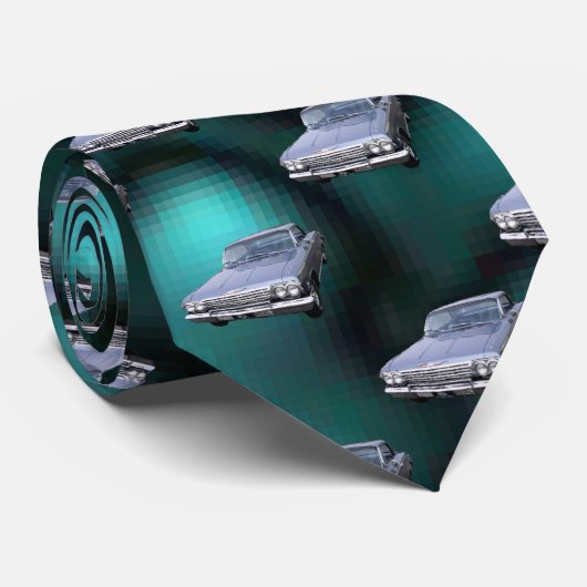 Car Pattern Stropdas (Opgerold)