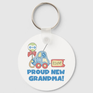 Car Proud New Grandma Het is een jongen Sleutelhanger