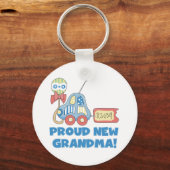 Car Proud New Grandma Het is een jongen Sleutelhanger (Voorkant)