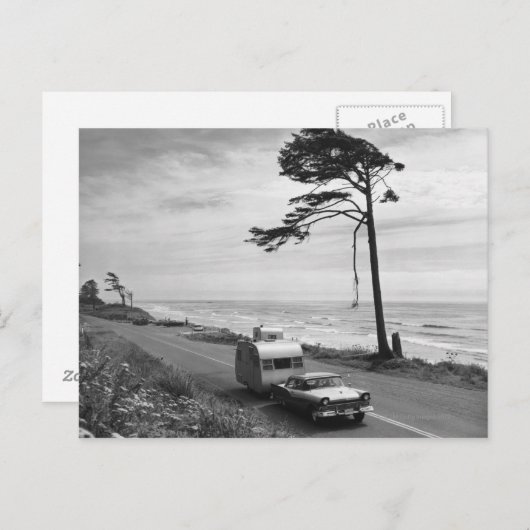 Car Pulling Trailer Briefkaart (Voorkant / Achterkant)