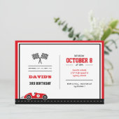 Car Race Birthday Uitnodiging (Staand voorkant)