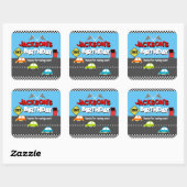 Car Race Boy Birthday Bedankt Vierkante Sticker (Vel)