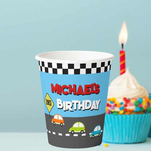 Car Race Boy Birthday Party Papieren Bekers