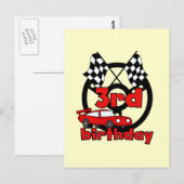 Car Racing 3rd Birthday Tshirts en cadeautjes Briefkaart (Voorkant / Achterkant)