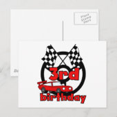 Car Racing 3rd Birthday Tshirts en cadeautjes Briefkaart (Voorkant / Achterkant)