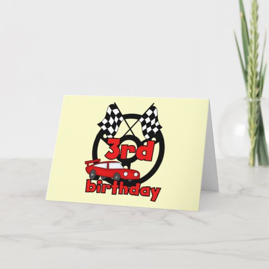 Car Racing 3rd Birthday Tshirts en cadeautjes Kaart (Voorkant)