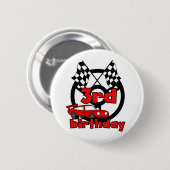 Car Racing 3rd Birthday Tshirts en cadeautjes Ronde Button 5,7 Cm (Voorkant /achterkant)
