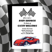 Car Racing baby shower Uitnodiging