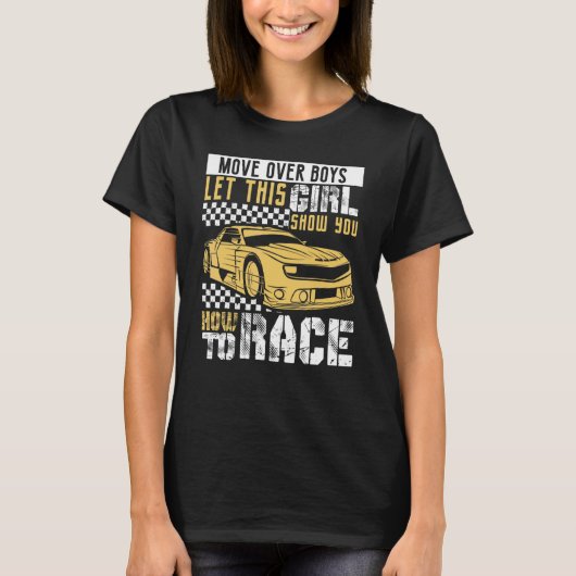 Car Racing Checkered Flag Automobile Female Motor  T-shirt (Voorkant)