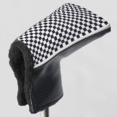 Car Racing / Chess Pattern + uw ruggengraat. en id Golfheadcover (3/4 voorkant)