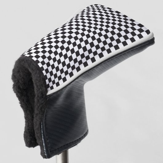 Car Racing / Chess Pattern + uw ruggengraat. en id Golfheadcover (3/4 voorkant)