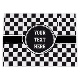 Car Racing / Chess Pattern + uw ruggengraat. en id Groot Cadeauzakje