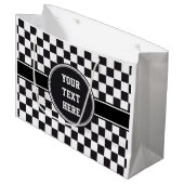 Car Racing / Chess Pattern + uw ruggengraat. en id Groot Cadeauzakje (Voorkant Gekanteld)