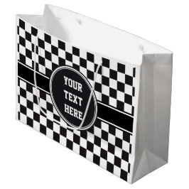 Car Racing / Chess Pattern + uw ruggengraat. en id Groot Cadeauzakje