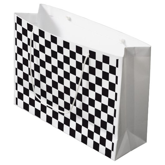Car Racing / Chess Pattern + uw ruggengraat. en id Groot Cadeauzakje (Voorkant Gekanteld)