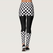 Car Racing / Chess Pattern + uw ruggengraat. en id Leggings (Achterkant)