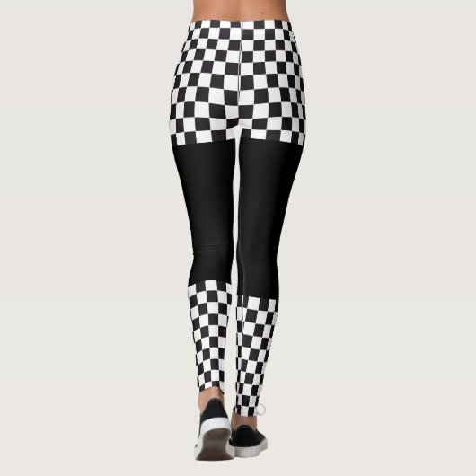 Car Racing / Chess Pattern + uw ruggengraat. en id Leggings (Achterkant)
