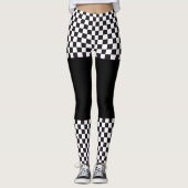 Car Racing / Chess Pattern + uw ruggengraat. en id Leggings (Voorkant)