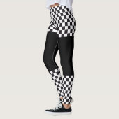 Car Racing / Chess Pattern + uw ruggengraat. en id Leggings (Links)
