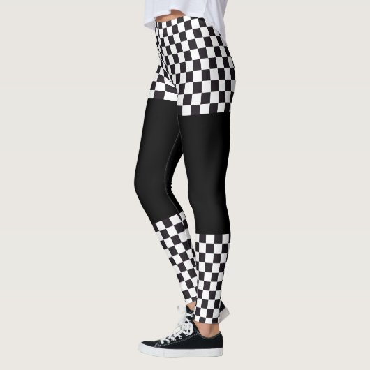 Car Racing / Chess Pattern + uw ruggengraat. en id Leggings (Links)