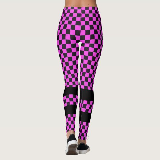 Car Racing / Chess Pattern + uw ruggengraat. en id Leggings (Achterkant)