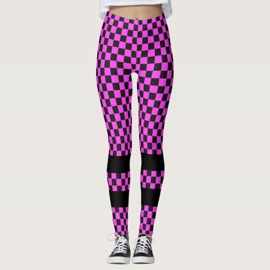 Car Racing / Chess Pattern + uw ruggengraat. en id Leggings (Voorkant)