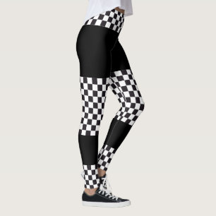Car Racing / Chess Pattern + uw ruggengraat. en id Leggings