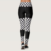 Car Racing / Chess Pattern + uw ruggengraat. en id Leggings (Achterkant)